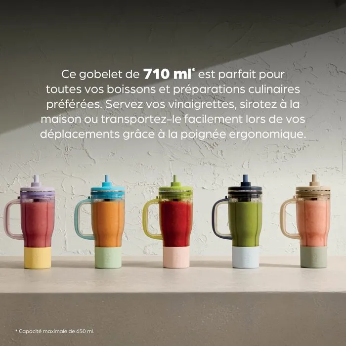 Ninja BlendBoss DB351EUST Blender Mélangeur 1200 W, 3 Programmes Auto-IQ, Gobelet Mix-and-Go 760 ml Sans BPA, Minéral, Avec Lames CrushBlade