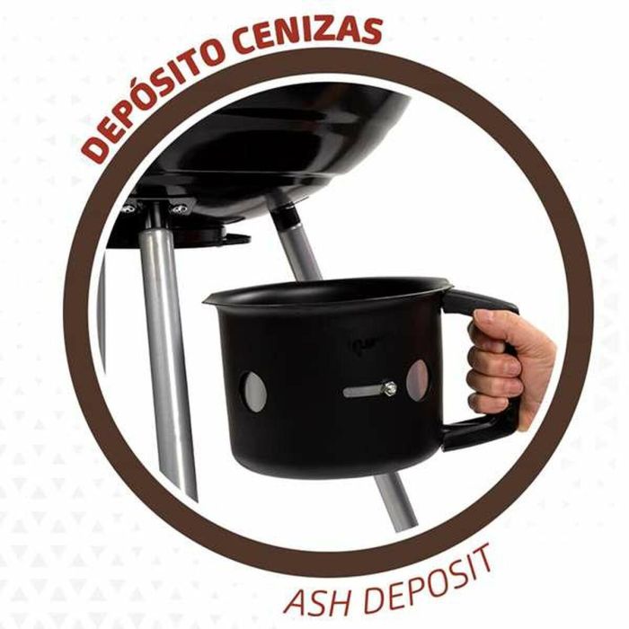 Roues de barbecue au charbon de bois Aktive Textilene 57 x 86 cm Noir 4 Roues de barbecue au charbon de bois Aktive Textilene 57 x 86 cm Noir 4