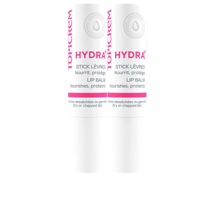 Topicrem Baume à Lèvres Hydra+ Ultra-Hydratant Lot de 2 x 4 g Nutrition Profonde Réparation Lèvres Sèches et Gercées