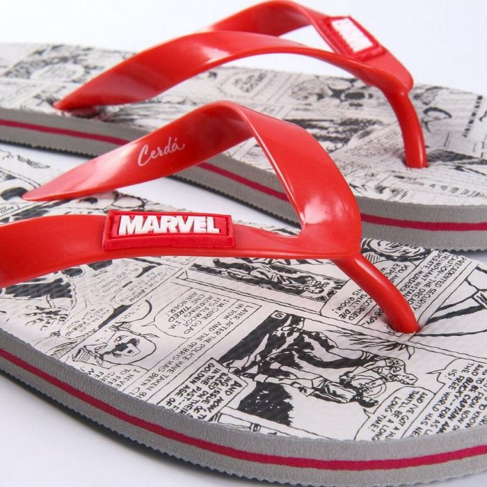 Tongs pour Homme Marvel Rouge Gris 2
