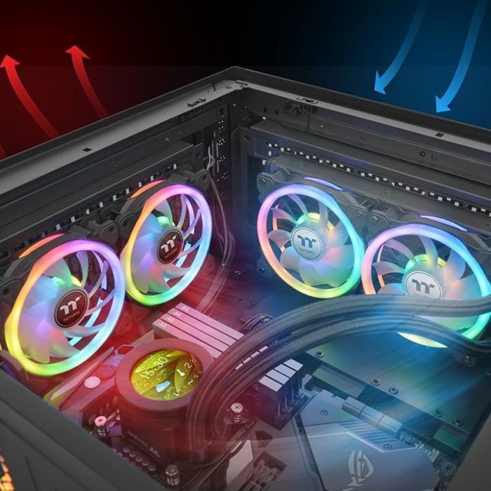 140mm Thermaltake SWAFAN 14 RGB Radi. Fan Black TT Premium Edition 3 Pack 3