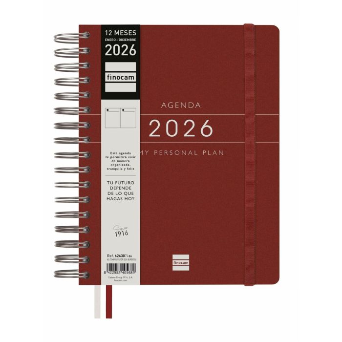Agenda Finocam Bordeaux quarto 15,5 x 21,7 cm 2