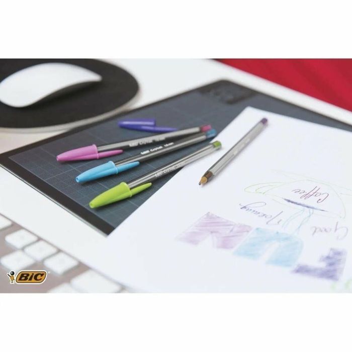 Ensemble de Stylos Bic Cristal Fun 921342 Multicouleur 10 Pièces (10 Unités) 1