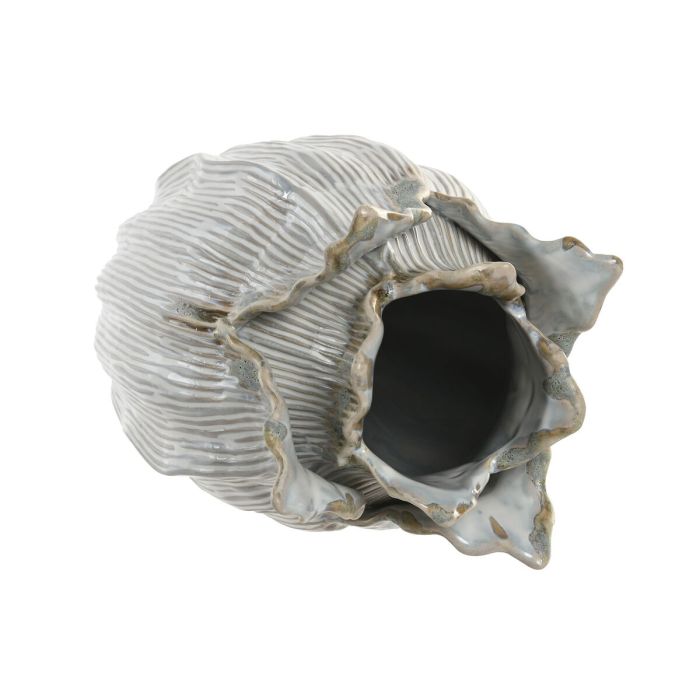 Vase Home ESPRIT Crème Céramique Feuille d'une plante 19 x 19 x 33 cm 1