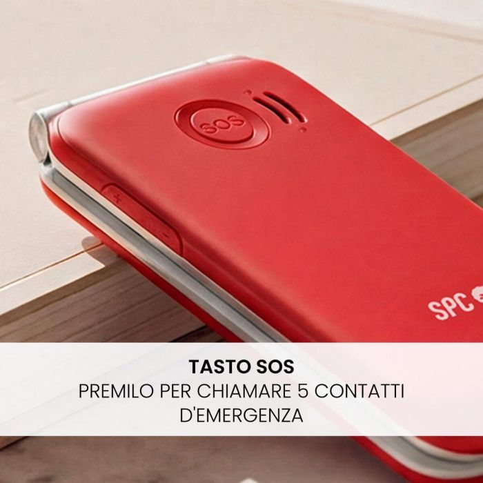 Téléphone portable pour personnes âgées SPC 2339R Rouge 128 GB
