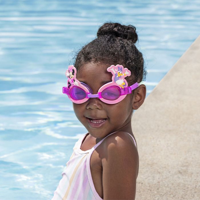 Bestway Lunettes de Natation Enfant Minnie & Friends, Sangle Silicone +3 Ans Piscine et Plage 09112 1