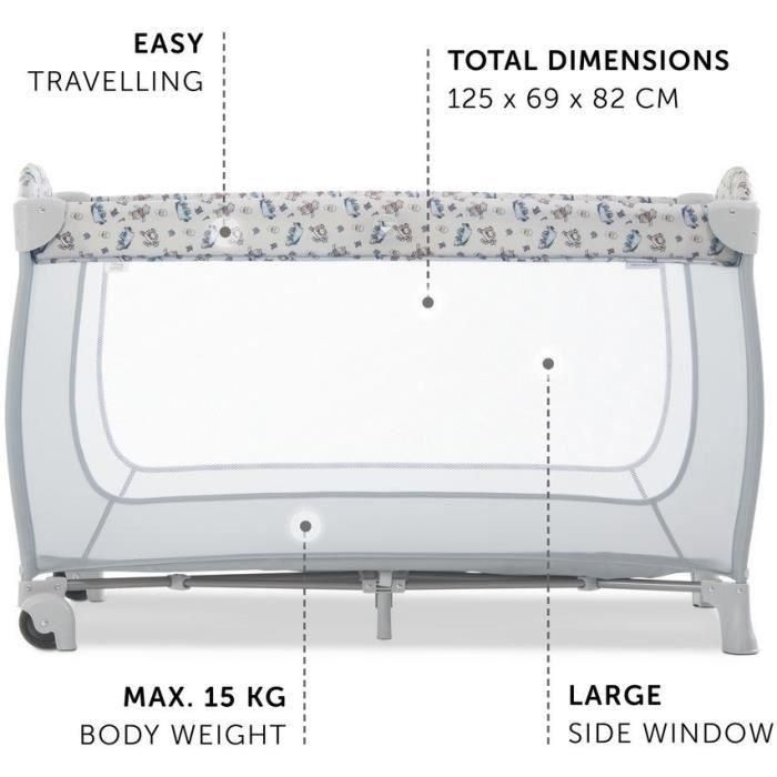 Lit de voyage - HAUCK - SLEEP N PLAY GO PLUS - 60 x 120 cm - Des la naissance - Pliable - Roulettes - Pooh Exploring 2