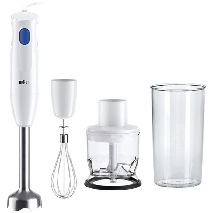 Braun MultiQuick 1 MQ10.202M - Mixeur plongeant 450 W, 1 vitesse, système EasyTwist, blanc, sans BPA, accessoires lavables au lave-vaisselle Braun MultiQuick 1 MQ10.202M - Mixeur plongeant 450 W, 1 vitesse, système EasyTwist, blanc, sans BPA, accessoires lavables au lave-vaisselle