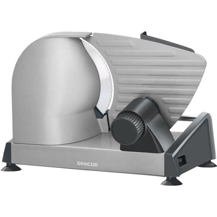 SENCOR Trancheuse électrique SFS 4050SS - 150 W - Disque inox 190 mm - Épaisseur réglable 1 à 15 mm - Argent