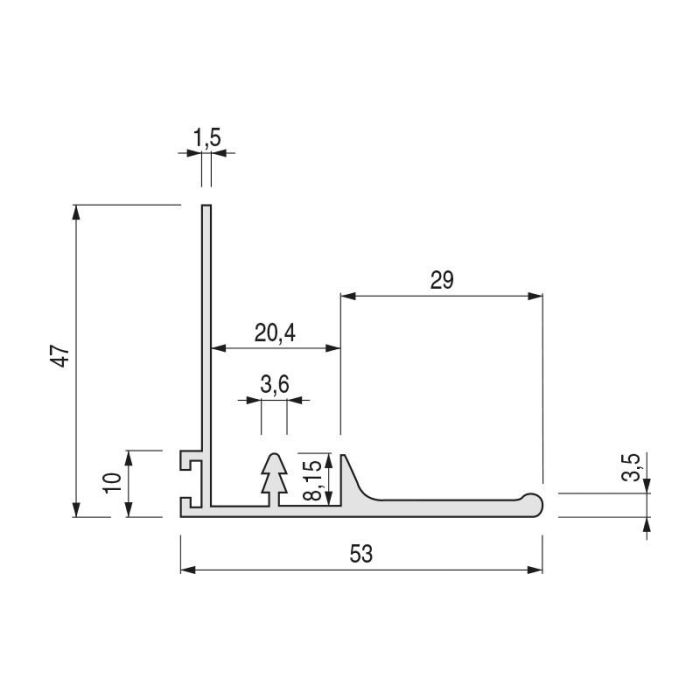 Perfil Tirador Aluminio Lia 2,60 Plata Mate Herrajes Alk (Set de 2) 1 Perfil Tirador Aluminio Lia 2,60 Plata Mate Herrajes Alk (Set de 2) 1