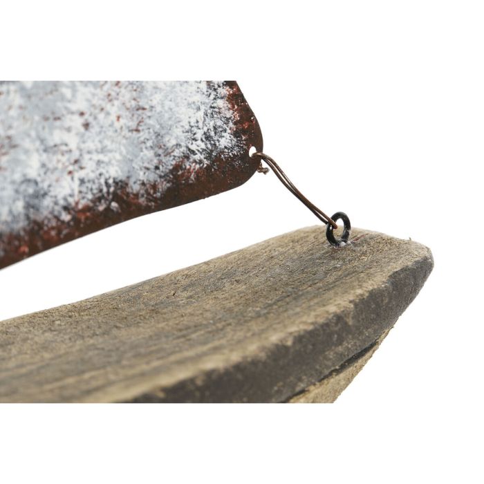 Figurine Décorative Home ESPRIT Blanc Naturel Voilier Finition vieillie 26 x 6 x 34 cm 4