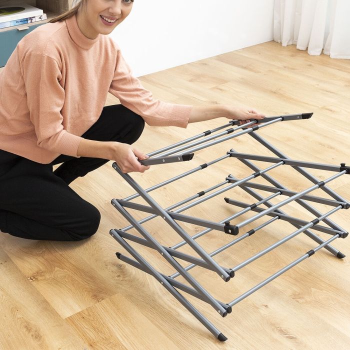 Séchoir à Linge Métallique Pliable et Extensible avec 3 Hauteurs Cloxy InnovaGoods 11 Barres 7
