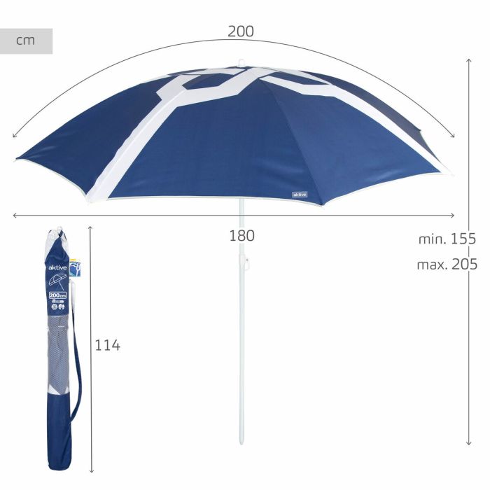 Parasol de plage Aktive 200 x 205 x 200 cm (6 Unités) 3 Parasol de plage Aktive 200 x 205 x 200 cm (6 Unités) 3