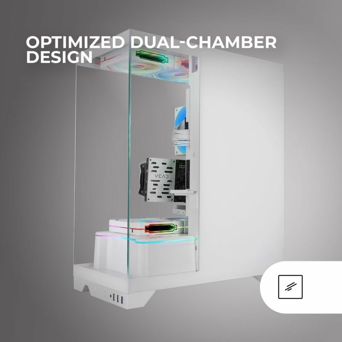 Boîtier ATX semi-tour Mars Gaming MCPRISMAW Blanc 4 Boîtier ATX semi-tour Mars Gaming MCPRISMAW Blanc 4