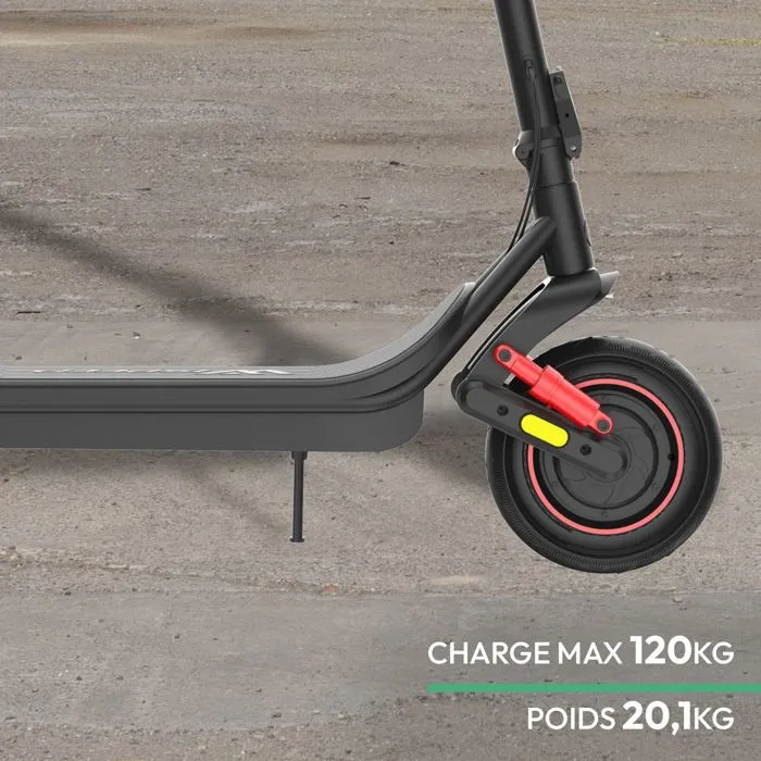 Wispeed Trottinette Électrique Airo V13 - 400 W - 36 V - Batterie 13 Ah - Roues 10'' - Noir - Pour Usage Urbain