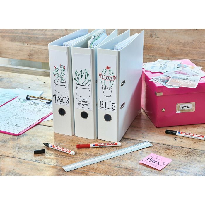 Marqueur permanent Edding 400-03 Bleu 1 mm (10 Unités) 5