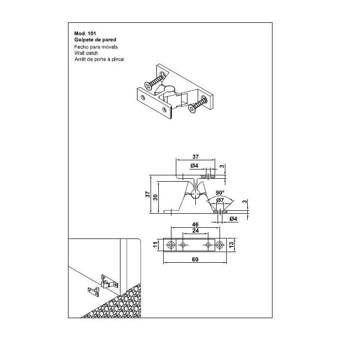 Golpete Zamak Cromado Mod.101 60X30X13 Amig (Set de 20) 1