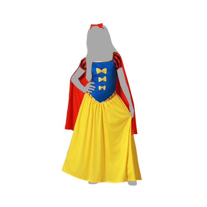 Déguisement Princesse Blanche-Neige pour Fille 5-6 Ans - 3 Pièces avec Robe, Cape et Diadème - Polyester Multicolore