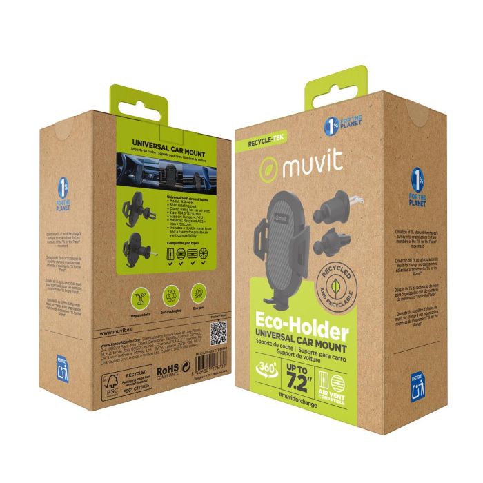 Support de voiture Muvit Noir 7" 5 Support de voiture Muvit Noir 7" 5