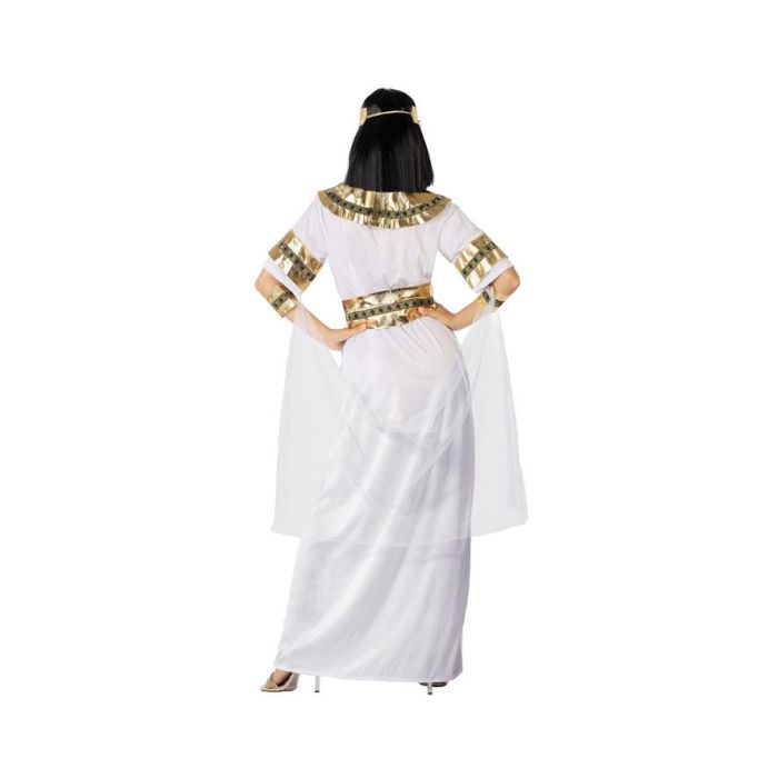 Costume Femme Adulte Cléopatra Égyptien Blanc avec Diadème, Collier, Ceinture et Bracelets - Taille M-L