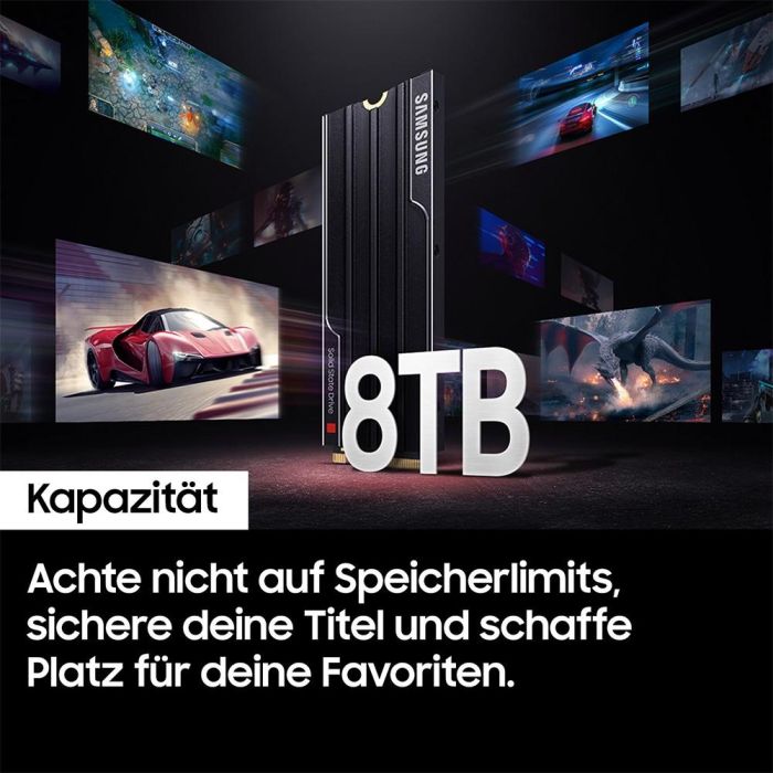 M.2. SAMSUNG 9100 PRO Heatsink NVMe 1TB PCIe 5.0 14.700 MB/s Lesen 13.300 MB/s Schreiben Interne SSD fr PC-Gaming 11