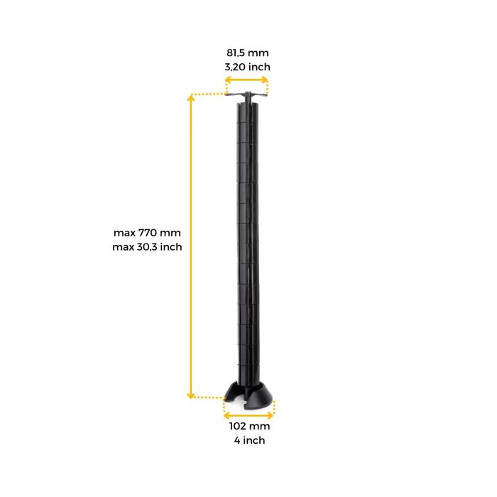 Colonne passe-câbles Hexa, plastique, noir 9