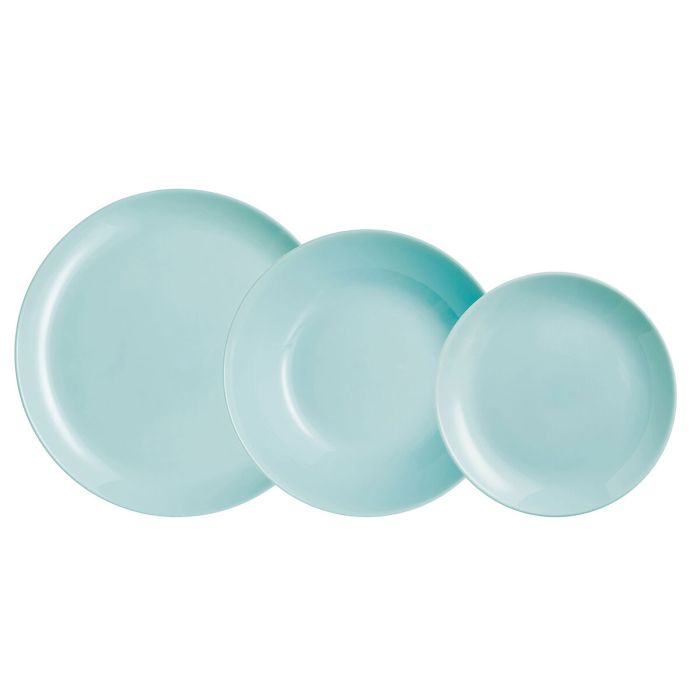 Assiettes Luminarc Diwali Turquesa Turquoise verre 18 Pièces