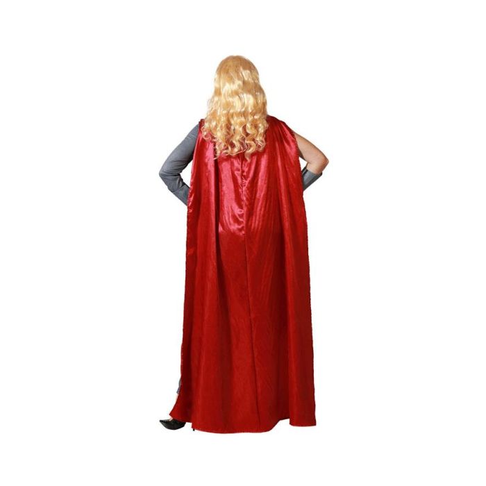 Déguisement femme adulte super-héros costume rouge avec cape, taille XS-S, en polyester