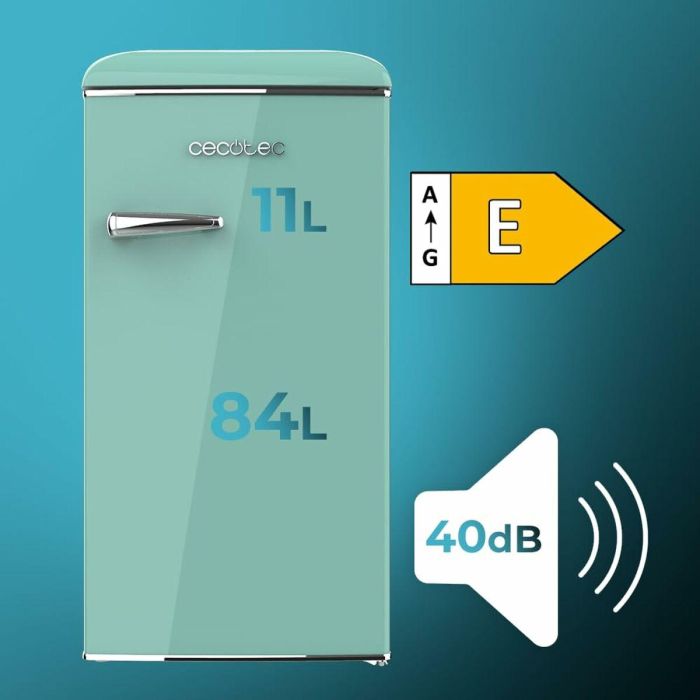 Réfrigérateur Indépendant Cecotec Bolero CoolMarket TT Origin 95 Green E 95 L Vert 9