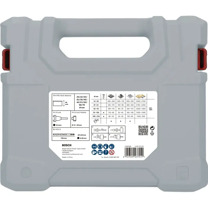 Bosch Professional - Coffret scies trépans PRO Multi Material 15 pièces (20-76 mm) pour perceuses et visseuses - Réf. PRO Multi Material Bosch Professional - Coffret scies trépans PRO Multi Material 15 pièces (20-76 mm) pour perceuses et visseuses - Réf. PRO Multi Material