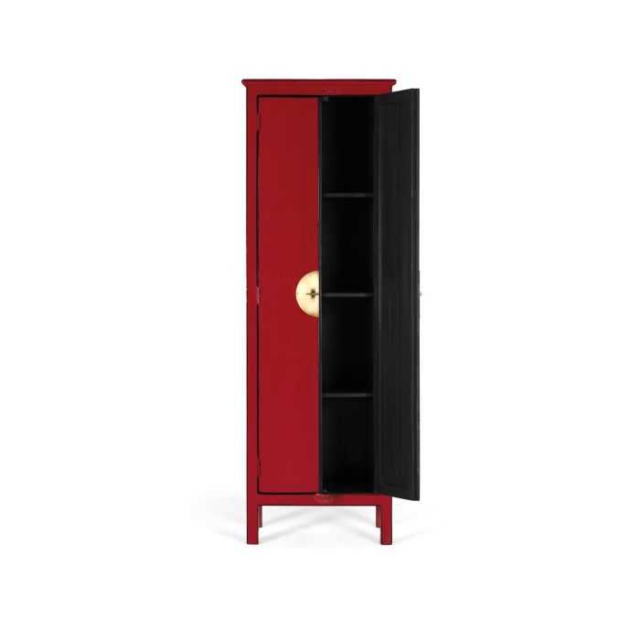 GINER Y COLOMER Armario de 2 Puertas - Armoire 2 portes en bois de manguier, couleur rouge, 180 x 60 x 35 cm 2 GINER Y COLOMER Armario de 2 Puertas - Armoire 2 portes en bois de manguier, couleur rouge, 180 x 60 x 35 cm 2