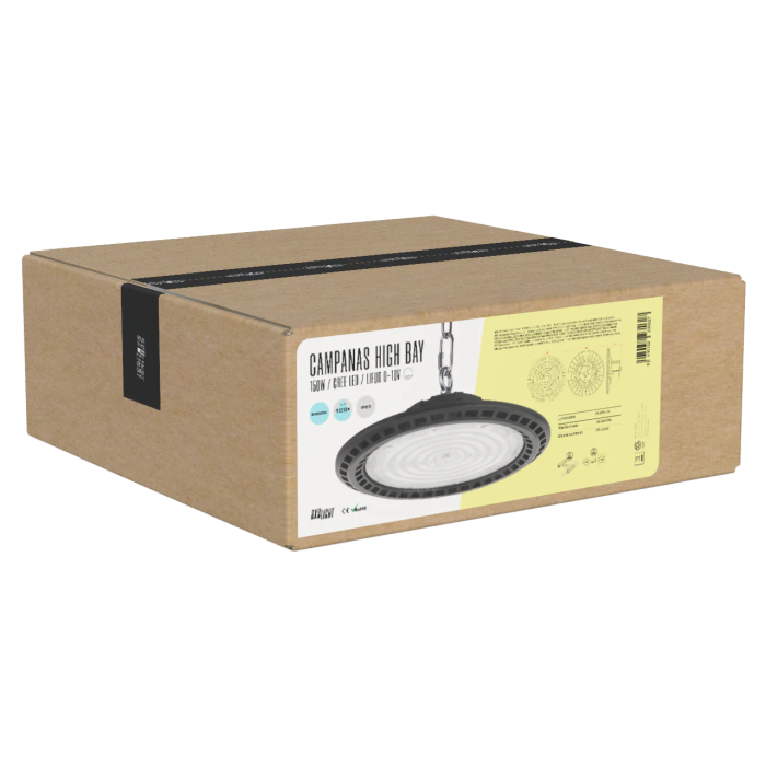 BX3 Campana High Bay LED 150W IP65 120° para Alturas, 6000K Reg. 0-10V - Lampadaire Industriel