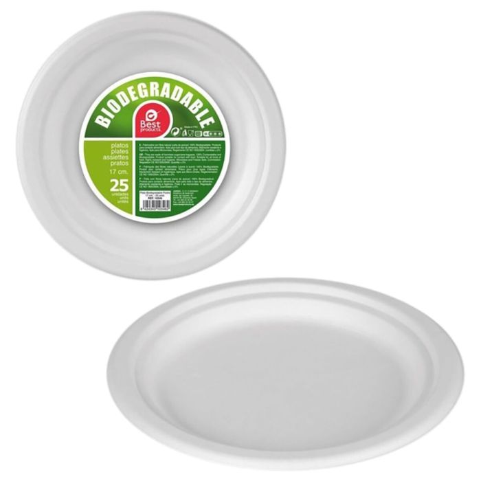 Service de vaisselle Best Products Green Canne à sucre Ø 17 cm Blanc Biodégradable Produits à usage unique 25 Unités 0 Service de vaisselle Best Products Green Canne à sucre Ø 17 cm Blanc Biodégradable Produits à usage unique 25 Unités 0