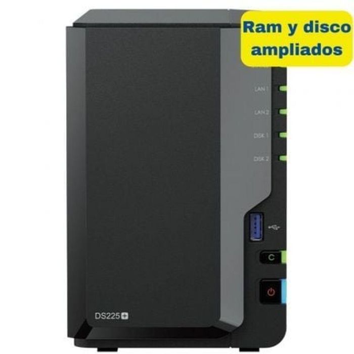 Stockage en Réseau NAS Synology DS225+/6G 8TB Noir Intel Celeron