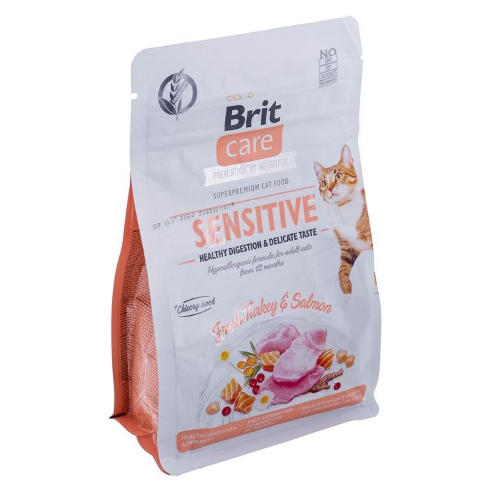 Aliments pour chat Brit Care Grain-Free Sensitive Adulte Saumon Dinde Poisson 400 g 2