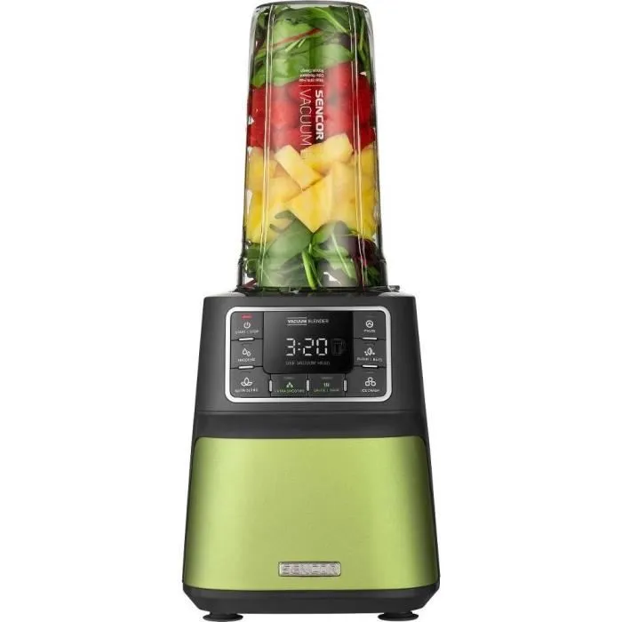 Sencor SBU 7870GG Super Blender, Mixeur sous vide 1500W 28000 tr/min avec 8 lames titan et pichet Tritan 1.5L - Programmes prédéfinis