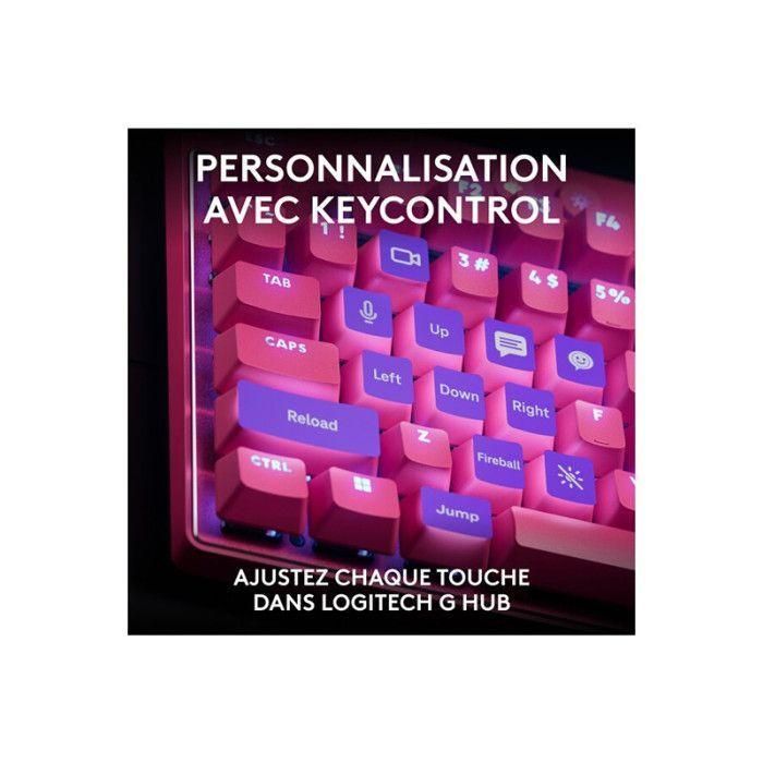Clavier gamer - Filaire - Logitech G - Pro X TKL Rapid - AZERTY - Rose 4