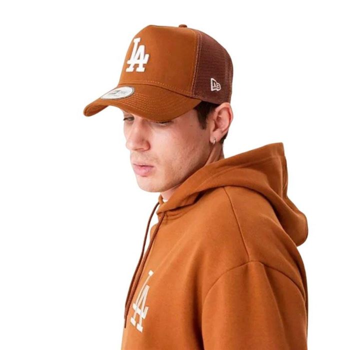 Sweat à capuche homme New Era League Essentials Ocre 4