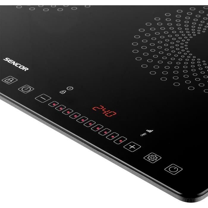 Sencor Plaque de cuisson à induction SCP 4501BK 3400W, 2 foyers, commande tactile, design ultra-fin 4.3 cm, noir, verre céramique Sencor Plaque de cuisson à induction SCP 4501BK 3400W, 2 foyers, commande tactile, design ultra-fin 4.3 cm, noir, verre céramique