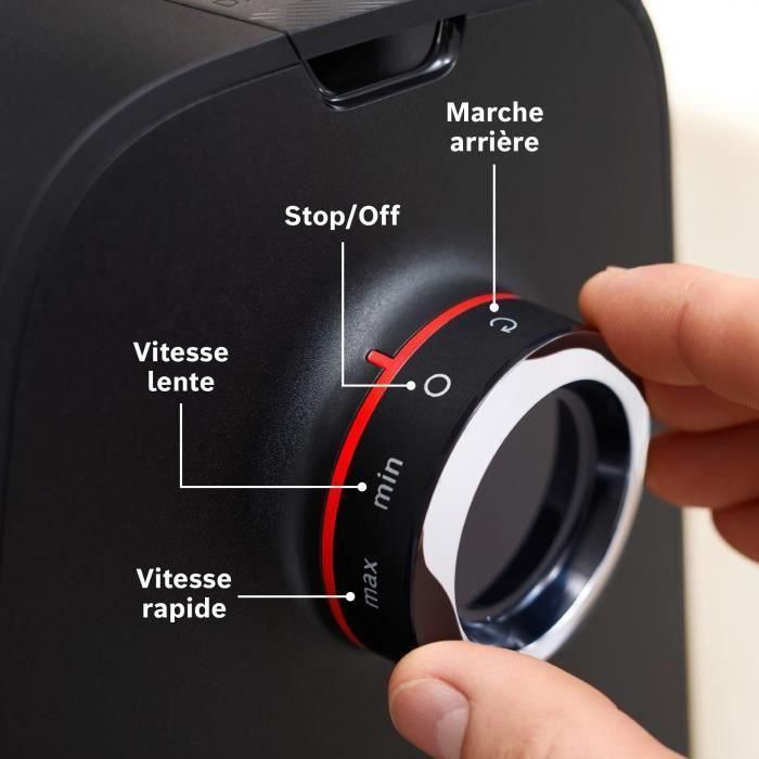 Bosch MFWS660B Hachoir à viande Série 6 - 500 W - Accessoires : 3 grilles, kit kébab, presse-agrumes, râpe et filière à saucisses Bosch MFWS660B Hachoir à viande Série 6 - 500 W - Accessoires : 3 grilles, kit kébab, presse-agrumes, râpe et filière à saucisses