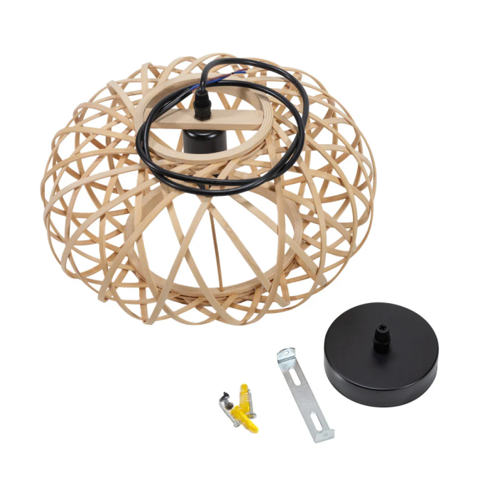 Lampe Suspendue Ha Long Rotin Style Naturel Boho-Chic Douille E27 [SKD-P80111] 2