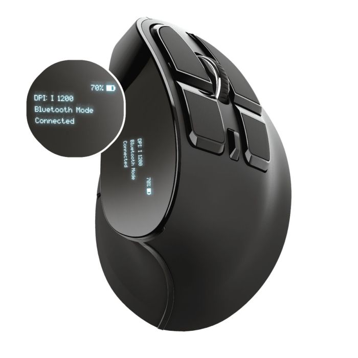 Souris sans-fil Trust Voxx Noir Ergonomique Vertical Bluetooth Rechargeable 9