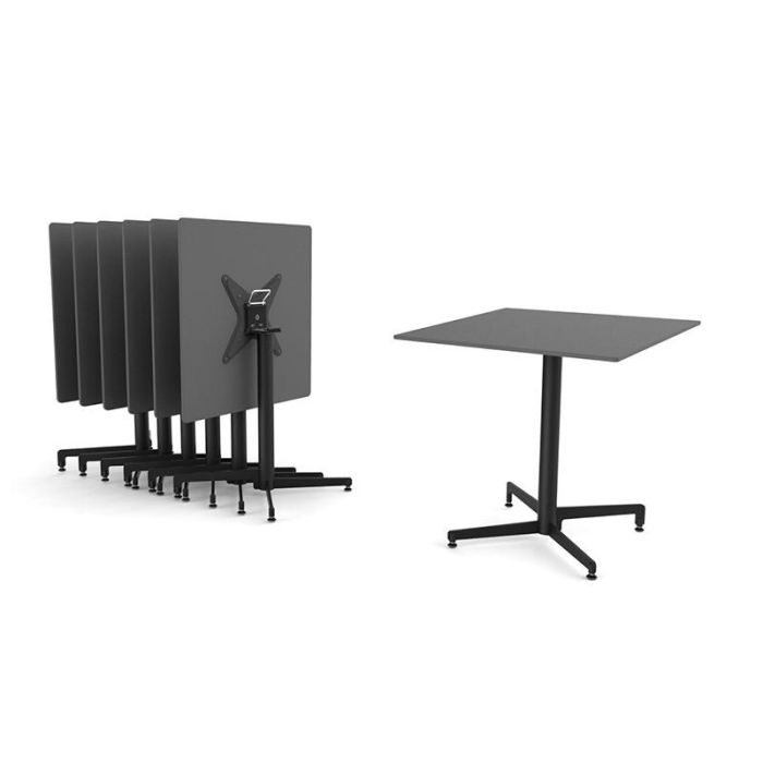 Pata Plegable Simple Arka H715 Negro Tubo D60Mm. Para Tablero Mesa Max.800 Patas De Mesa 1