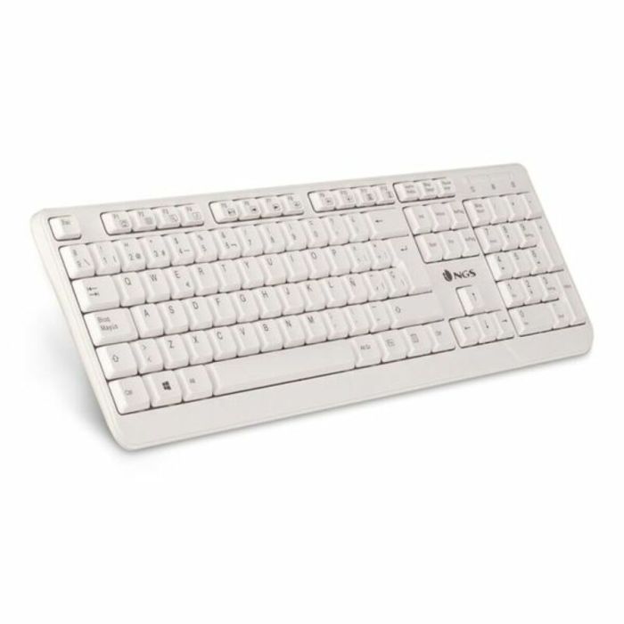 Clavier NGS NGS-KEYBOARD-0284 Blanc Espagnol Qwerty
