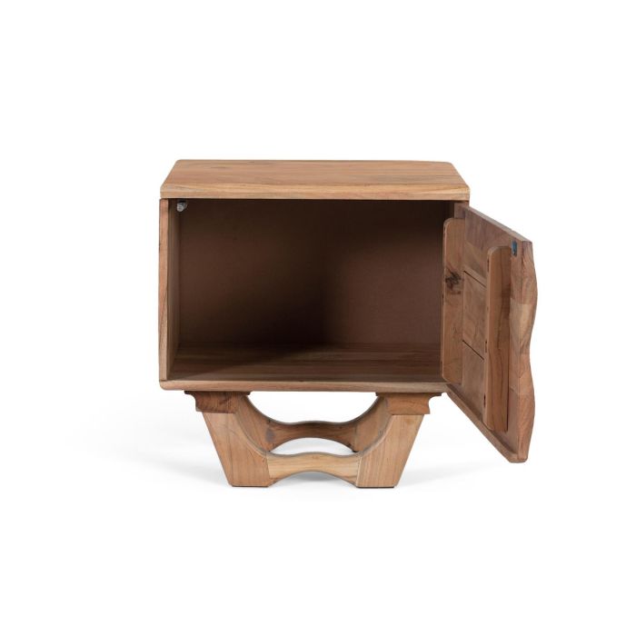 GINER Y COLOMER Table de Nuit en Bois d'Acacia Naturel avec Porte - Structure Compacte, Pâtissé Torrées - Dimensions Porte: 31x50cm 2