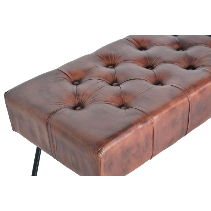 GINER Y COLOMER - Banc / Banquette de cuir avec piétement en métal, marron - Dimensions : 96 cm de large, 44 cm de haut, 40 cm de profondeur 2 GINER Y COLOMER - Banc / Banquette de cuir avec piétement en métal, marron - Dimensions : 96 cm de large, 44 cm de haut, 40 cm de profondeur 2