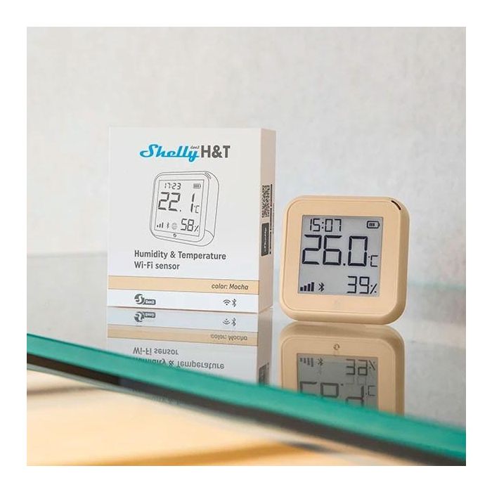 Shelly Plug & Play "H&T Gen. 3 Matte Mocha" Temperatur- & Feuchtigkeitssensor WLAN BT USB-C / Batterie (n.e.) 1 Shelly Plug & Play "H&T Gen. 3 Matte Mocha" Temperatur- & Feuchtigkeitssensor WLAN BT USB-C / Batterie (n.e.) 1