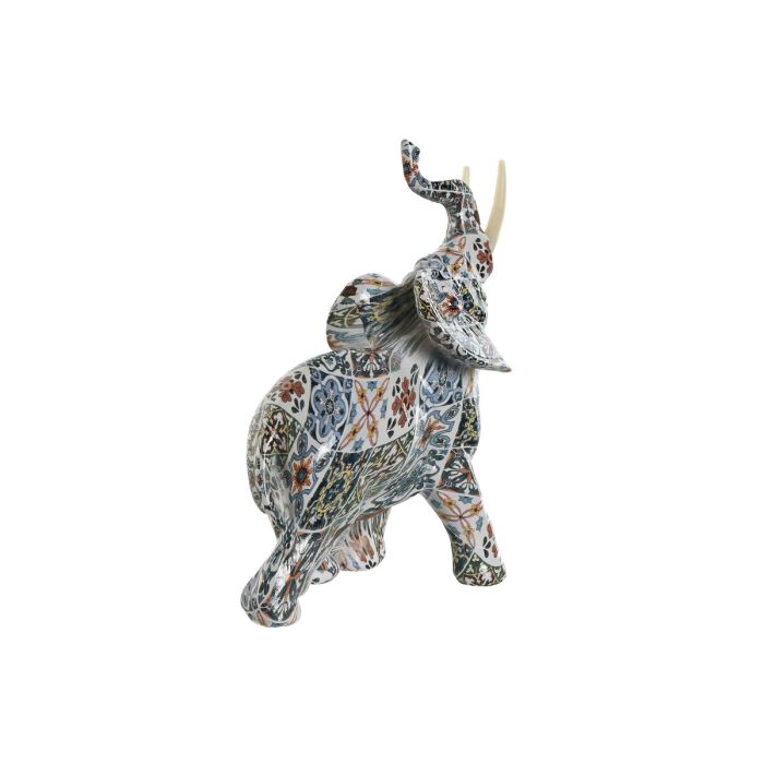 Figurine Décorative Home ESPRIT Multicouleur Eléphant méditerranéen 16 x 7 x 17 cm (2 Unités) 1