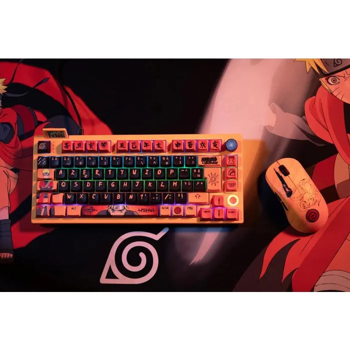 Konix Souris Gaming Naruto Shippuden Édition Pro Collector Numérotée, Sans Fil 2.4 GHz et USB-C, 26000 DPI, 52 g, Ultralégère, avec Grips