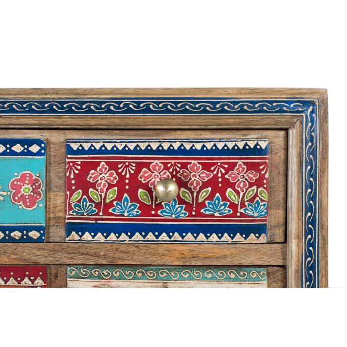 Giner y Colomer - Commode de chevet en bois de mango, 10 tiroirs peints à la main avec motifs floraux, finition naturelle, 36x9x? cm 4